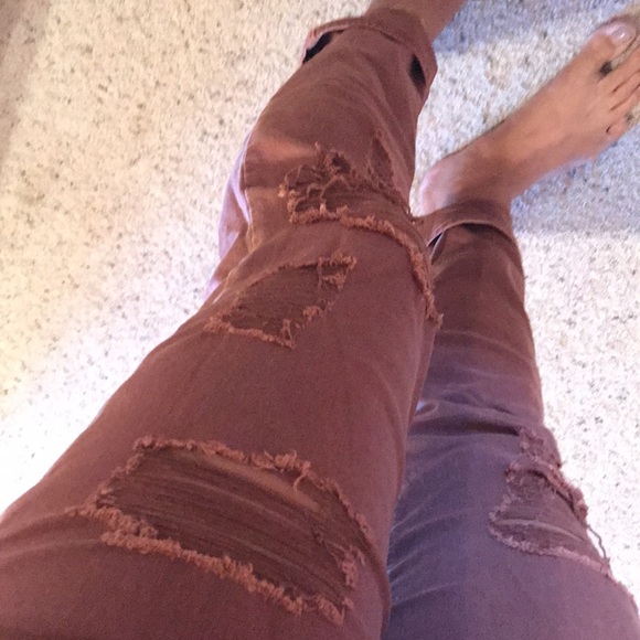 American Eagle super stretch Tomgirl distressed jeans size 6 regular - Picture 9 of 17